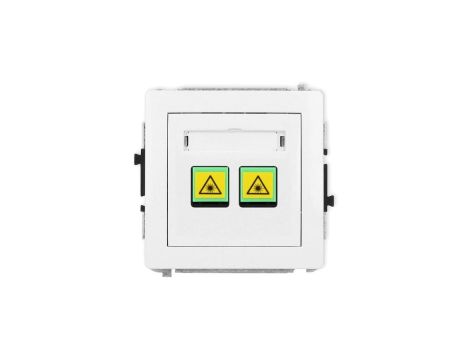 DECO Mechanizm gniazda światłowodowego/optycznego podwójnego, biały mat 25DGOP-2