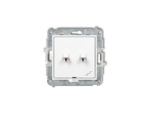 MINI Mechanizm łącznika jednobiegunowego ze schodowym (wspólne zasilanie) w stylu amerykańskim biały mat 25MWPUS-10.1