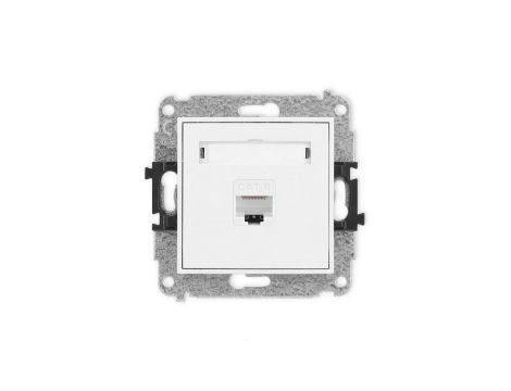 MINI Mechanizm gniazda komputerowego pojedynczego 1xRJ45, kat. 6, 8-stykowy biały mat 25MGK-3