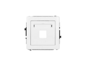 DECO Mechanizm gniazda multimedialnego pojedynczego bez modułu (standard Keystone), biały mat 25DGM-1P