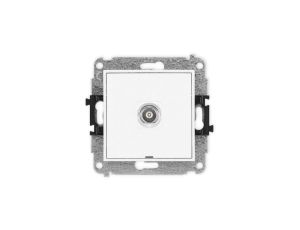 MINI Mechanizm gniazda pojedynczego BNC, bez pola opisowego biały mat 25MGBNCBO-1