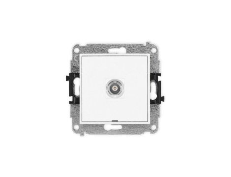 MINI Mechanizm gniazda pojedynczego BNC, bez pola opisowego biały mat 25MGBNCBO-1