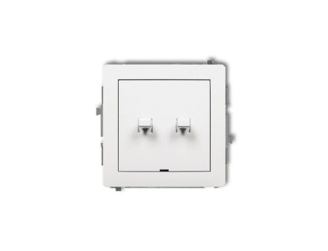 DECO Mechanizm łącznika podwójnego schodowego w stylu amerykańskim (dwa klawisze bez piktogramów), biały mat 25DWPUS-33.1