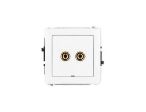 DECO Mechanizm gniazda głośnikowego pojedynczego, bez pola opisowego (typu banan - czerwony i czarny, pozłacany, 4 mm2, do lutow
