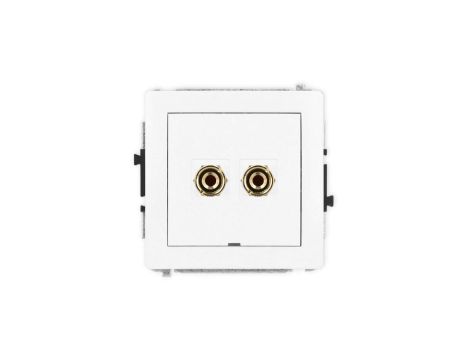 DECO Mechanizm gniazda głośnikowego pojedynczego, bez pola opisowego (typu banan - czerwony i czarny, pozłacany, 4 mm2, do lutow