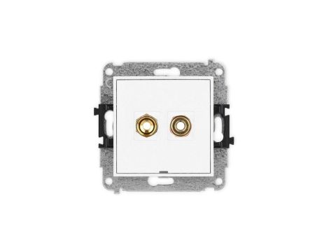 MINI Mechanizm gniazda głośnikowego pojedynczego, bez pola opisowego (typu banan - czerwony i czarny, pozłacany, 4 mm2, skręcany