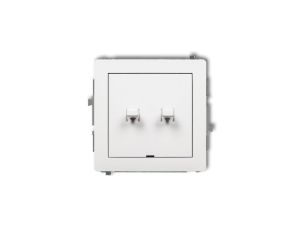 DECO Mechanizm łącznika jednobiegunowego ze schodowym w stylu amerykańskim (dwa klawisze bez piktogramów, wspólne zasilanie), bi