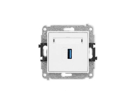 MINI Mechamizm gniazda pojedynczego USB A-A 3.0 biały mat 25MGUSB-5
