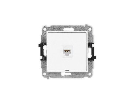 MINI Mechanizm gniazda komputerowego pojedynczego 1xRJ45, kat. 6A, 8-stykowy, bez pola opisowego biały mat 25MGKBO-7