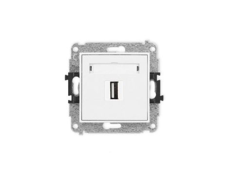 MINI Mechanizm gniazda pojedynczego USB A-A 2.0 biały mat 25MGUSB-1
