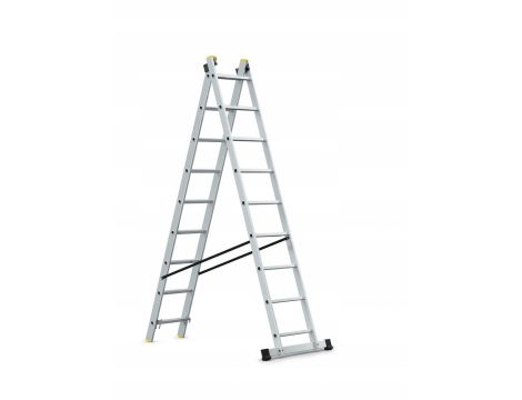 AWTOOLS DRABINA ALUMINIOWA 2x9 150KG WIELOFUNKCYJNA 2-CZĘŚCIOWA - 6