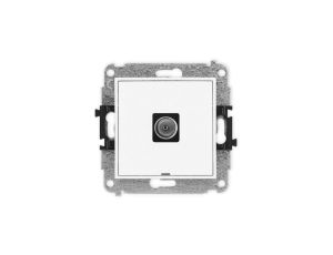 MINI Mechanizm gniazda antenowego pojedynczego TV, bez pola opisowego biały mat 25MGTVBO-1