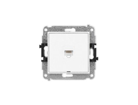 MINI Mechanizm gniazda komputerowego pojedynczego 1xRJ45, kat. 5e, 8-stykowy, bez pola opisowego biały mat 25MGKBO-1