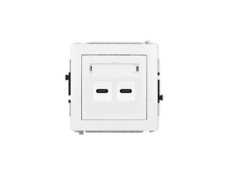 DECO Mechanizm gniazda podwójnego 2xUSB C-C, biały mat 25DGUSB-8