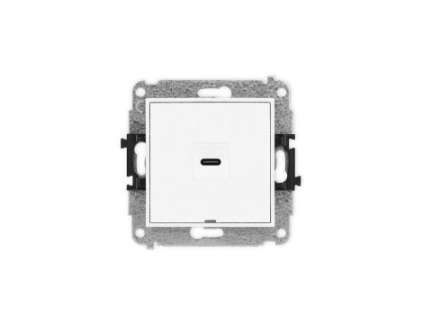 MINI Mechanizm gniazda pojedynczego 1xUSB C-C, bez pola opisowego biały mat 25MGUSBBO-7