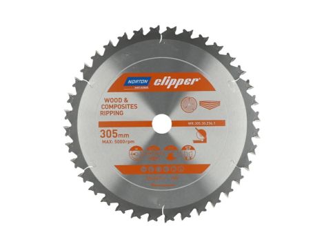 NORTON PIŁA TARCZOWA 305mm x 30mm x 36z DREWNO I KOMPOZYTY ATB Neg (3,2 / 2,2)