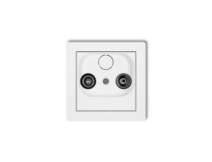 DECO Mechanizm gniazda abonenckiego RTV końcowego 2dB, biały mat 25DG2K