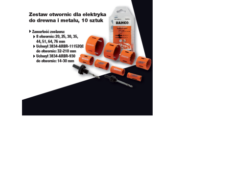 BAHCO OTWORNICA 3834 KPL.10szt