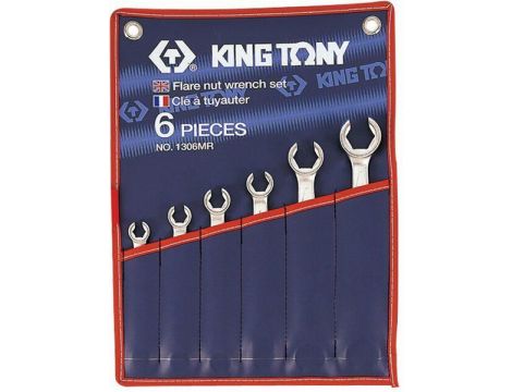 KING TONY ZESTAW KLUCZY DO PRZEWODÓW HAMULCOWYCH  CALOWE  5/16" - 7/8" 6el.