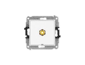 ICON Mechanizm gniazda pojedynczego RCA, bez pola opisowego (typu cinch - żółty, pozłacany) biały mat 25IGRCABO-1