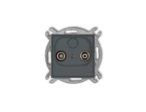 ICON Mechanizm gniazda abonenckiego RTV przelotowego 12dB grafitowy mat 28IG12P