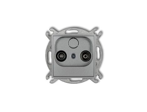 ICON Mechanizm gniazda abonenckiego RTV przelotowego 15dB srebrny metalik 7IG15P