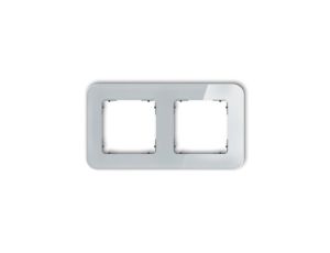 ICON Ramka uniwersalna podwójna zaokrąglona - efekt szkła (ramka: szara spód: grafitowy mat) 15-28-IRSZ-2