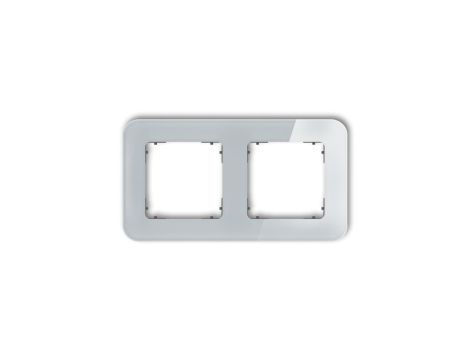 ICON Ramka uniwersalna podwójna zaokrąglona - efekt szkła (ramka: szara spód: grafitowy mat) 15-28-IRSZ-2