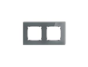 ICON Ramka uniwersalna podwójna kwadratowa - efekt szkła (ramka: grafitowa spód: czarny) 28-12-IRSK-2