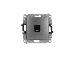 ICON Mechanizm gniazda komputerowego pojedynczego 1xRJ45, kat. 5e, 8-stykowy, bez pola opisowego grafitowy 11IGKBO-1