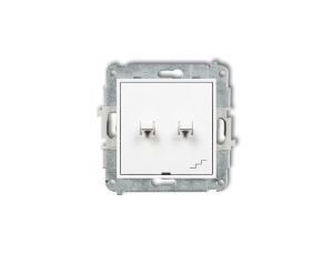 ICON Mechanizm łącznika jednobiegunowego ze schodowym w stylu amerykańskim (osobne zasilanie) biały IWPUS-10.2