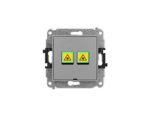 ICON Mechanizm gniazda światłowodowego/optycznego podwójnego, bez pola opisowego szary mat 27IGOPBO-2