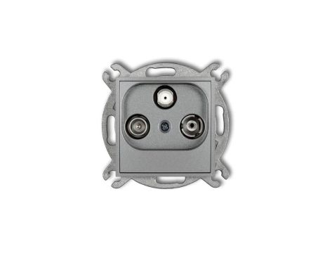ICON Mechanizm gniazda abonenckiego RTV-SAT końcowego multimedialnego (Internet) srebrny metalik 7IGM