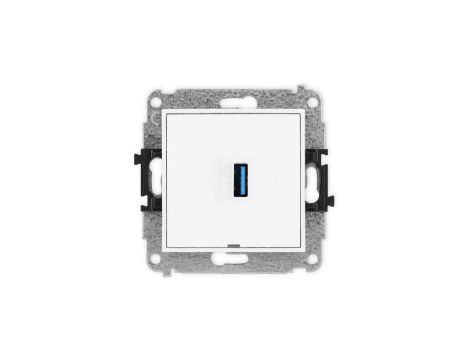 ICON Mechamizm gniazda pojedynczego USB A-A 3.0, bez pola opisowego biały IGUSBBO-5
