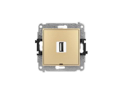 ICON Mechanizm gniazda pojedynczego USB A-A 2.0, bez pola opisowego złoty 29IGUSBBO-1