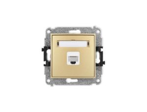 ICON Mechanizm gniazda komputerowego pojedynczego 1xRJ45, kat. 6A, 8-stykowy złoty 29IGK-7