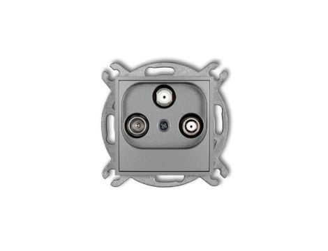 ICON Mechanizm gniazda abonenckiego 2 wyjścia SAT + TV srebrny metalik 7IGSN