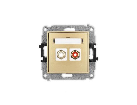 ICON Mechanizm gniazda podwójnego RCA (typu cinch - biały i czerwony, pozłacany) złoty 29IGRCA-2