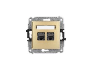 ICON Mechanizm gniazda komputerowego podwójnego 2xRJ45, kat. 7, ekranowane, 8-stykowy złoty 29IGK-10