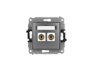 ICON Mechanizm gniazda głośnikowego pojedynczego (banan - czerwony i czarny, pozłacany, 4 mm2, do lutowania) grafitowy 11IGG-3