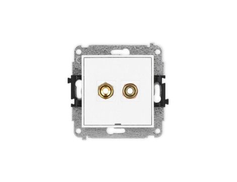 ICON Mechanizm gniazda głośnikowego poj., bez pola opisu (banan - czerwony i czarny, pozłacany, 4 mm2, skręcany) biały IGGBO-4