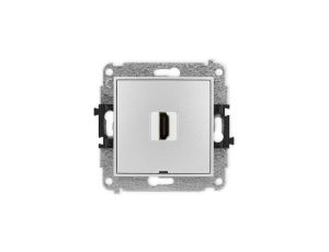ICON Mechanizm gniazda pojedynczego HDMI 2.0, bez pola opisowego srebrny metalik 7IHDMIBO-3