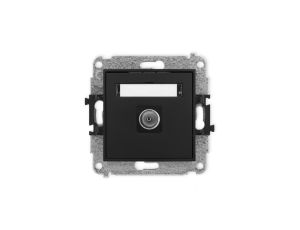 ICON Mechanizm gniazda antenowego pojedynczego TV czarny mat 12IGTV-1