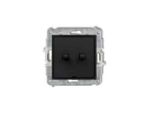 ICON Mechanizm łącznika jednobiegunowego ze schodowym styl amerykański (bez pikt., osobne zasilanie) czarny mat 12IWPUS-10.21