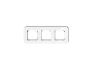 ICON Ramka uniwersalna potrójna zaokrąglona - efekt szkła (ramka: biała spód: czarny) 0-12-IRSZ-3