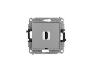 ICON Mechanizm gniazda pojedynczego HDMI 2.0, bez pola opisowego szary mat 27IHDMIBO-3