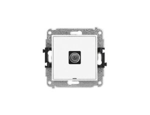 ICON Mechanizm gniazda antenowego pojedynczego TV, bez pola opisowego biały IGTVBO-1