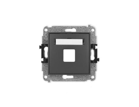 ICON Mechanizm gniazda multimedialnego pojednczego bez modułu (standard Keystone) grafitowy mat 28IGM-1P