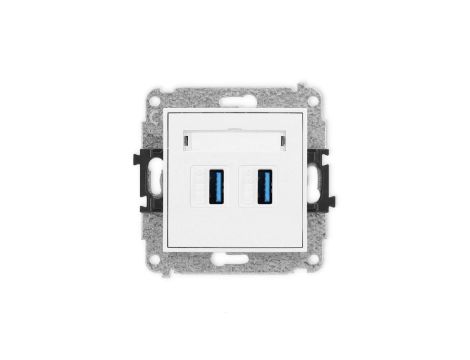 ICON Mechanizm gniazda podwójnego 2xUSB A-A 3.0 biały mat 25IGUSB-6