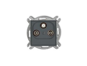 ICON Mechanizm gniazda abonenckiego RTV-SAT przelotowego 10dB grafitowy mat 28IGSP